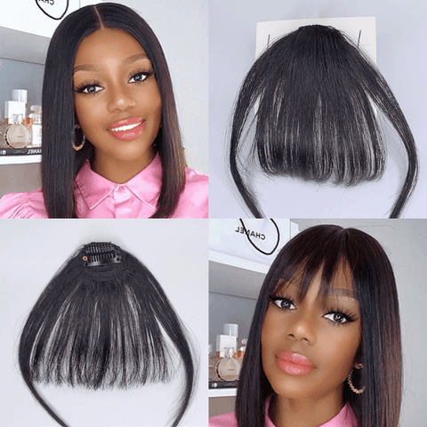 100% Real Human Hair Clip in Bangs Human Hair Extensions