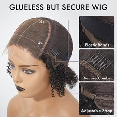 Glueless 5x5 Closure HD Lace Silky Straight Human Hair Wig