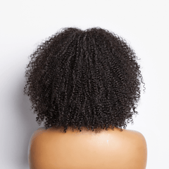 Breathable Cap Ready to Go Bouncy Jerry Curl Glueless Minimalist Lace Curly Wig with Bangs