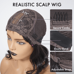 Breathable Cap Ready to Go Bouncy Jerry Curl Glueless Minimalist Lace Curly Wig with Bangs