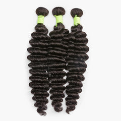 Deep Wave 13x4 Lace Frontal with 3 Curly Bundles 100% Human Hair