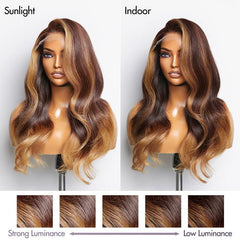 Limited Design | Blonde Ombre Highlights Loose Wave Glueless 5x5 Closure HD Lace Wig | Large & Small Cap Size