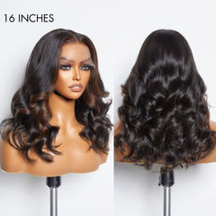 Classic and Chic Brown Highlights Loose Body Wave Glueless 5x5 Closure Lace Human Hair Wig