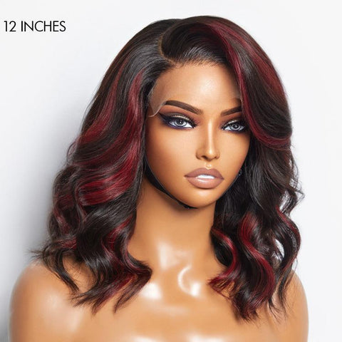 Limited Design | Red Highlight Bouncy Loose Wave Glueless 5x5 Closure HD Lace Wig | Large & Small Cap Size