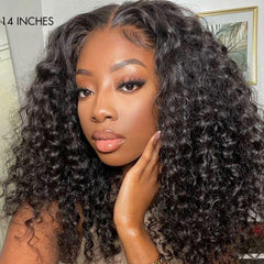 Luvme Hair 180% Density | Water Wave 13x4 Frontal HD Lace Glueless Free Part Long Curly Wig 100% Human Hair