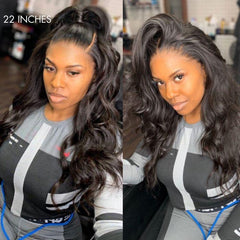 Luvme Hair Full Lace Classy Natural Black Body Wave / Straight Free Parting Half Up Half Down Wig