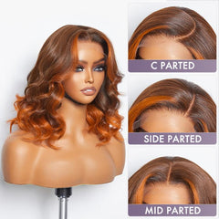 Limited Design | Ginger Highlight Ombre Loose Wave Glueless 5x5 Closure HD Lace Wig | Large & Small Cap Size