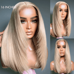 Limited Design | Blonde 613 Layered Cut Glueless 5x5 Closure HD Lace Wig 100% Virgin Human Hair