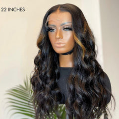 Limited Design | Blonde Piece Highlights Loose Wave Glueless 5x5 Closure HD Lace Wig | Large & Small Cap Size