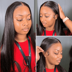 PreMax Wigs | Super Natural Hairline Silky Straight Glueless 13x4 Frontal Lace Wig Human Hair Pre-Cut Lace