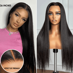 PreMax Wigs | HD Lace Super Natural Hairline Silky Straight Glueless 13x4 Frontal Lace Wig Human Hair Pre-Cut Lace