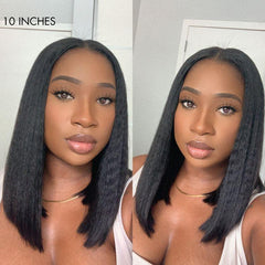 Kinky Straight U Part Quick & Easy Affordable 100% Human Hair Wig