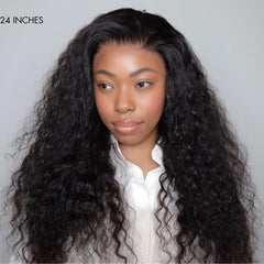 Water Wave 360 Lace / Full Lace Long Wig 100% Human Hair Pre-bleached & Pre-plucked & Pre-Cut Lace