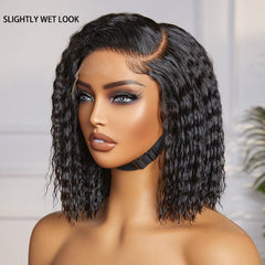 Boho-Chic | Super Bob Bohemian Curly Minimalist HD Lace Glueless C Part Short Wig 100% Human Hair