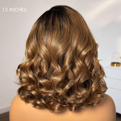 Bouncy Blonde Light Weight Left C Part Loose Wave Glueless 5x5 Closure Lace Wig Breathable Cap