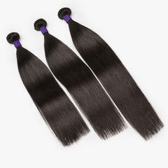 Upgraded Brazilian Hair | 3 Bundles with 5x5 HD Lace Closure Virgin Straight Hair