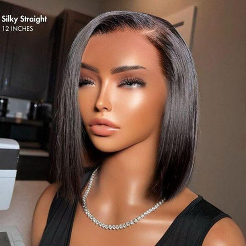 Ultra Natural Glueless Minimalist HD Lace C Part Bob Wig 100% Human Hair | Classic & Chic