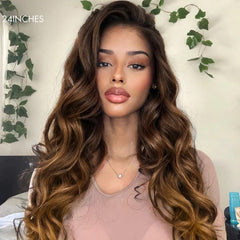 Luvme Hair PartingMax Glueless Wig Ombre Brown Loose Body Wave 7x6 Closure HD Lace Pre Plucked & Bleached Ready to Go