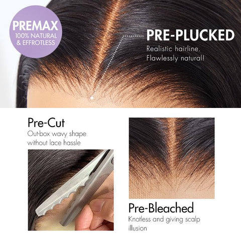 PreMax Wigs | 360 Lace Super Natural Hairline Silky Straight Free Part Wig Pre-Cut Lace