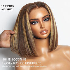 Luvme Hair PartingMax Glueless Wig Honey Blonde Highlight Silky Blunt Cut 7x6 Closure HD Lace Bob Wig