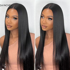 PreMax Wigs | 180% Density Bone Straight  Glueless 5x5 Closure HD Lace Lace Wig Pre-cut & Plucked & Bleached