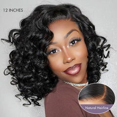 Luvme Hair Mature Bouncy Left C Part Natural Black / Ginger Ombre Loose Wave Glueless Minimalist HD Lace Wig Ready to Go