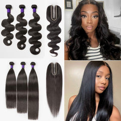 Upgraded Brazilian Hair | HD Lace Deep Part 2x6 Closure with 3 Bundles Virgin Hair (Straight / Body Wave)