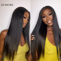 LUVME 180% Density Ion Perm Straight Glueless 5x5 Closure HD Lace Wig