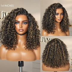 PreMax Wigs | 360 Lace Free Part Blonde Highlight Water Wave Natural Looking Wig Pre-Cut Lace