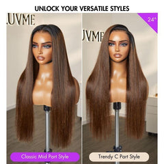 Luvme Hair Pre-Knotless PartingMax Glueless 7x6 HD Lace Ombre Brown Silky Straight Wig Pre-Cut Lace