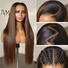 Luvme Hair Pre-Knotless PartingMax Glueless 7x6 HD Lace Ombre Brown Silky Straight Wig Pre-Cut Lace