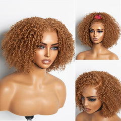 Go Natural Ease | Breathable Cap Natural Bouncy Fluffy Jerry Curl Glueless 5x5 Closure Lace Wig Ready to Go