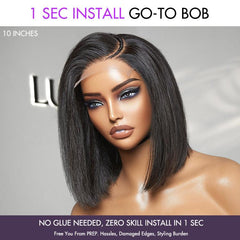 1 SEC INSTALL WIG | Pre-Styled Braided Silky Bob Glueless 4x4 Closure Lace Wig Pre Cut Lace