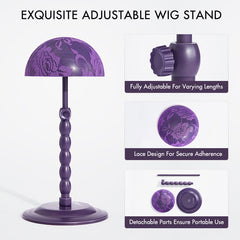 Wig Stand 2pcs Adjustable Height Portable Wig Holder, Easy to Install Support Wig Display Stand