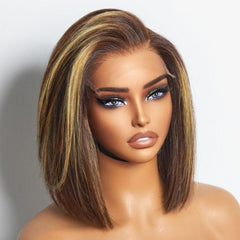 Luvme Hair PartingMax Glueless Wig Honey Blonde Highlight Silky Blunt Cut 7x6 Closure HD Lace Bob Wig