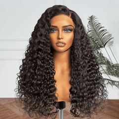 Natural Black Funmi Curly Glueless 5x5 Closure Lace Wig 100% Human Hair Beginner Friendly | Large & Small Cap Size