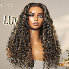 Water Wave 360 Lace / Full Lace Long Wig 100% Human Hair Pre-bleached & Pre-plucked & Pre-Cut Lace