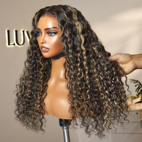 Water Wave 360 Lace / Full Lace Long Wig 100% Human Hair Pre-bleached & Pre-plucked & Pre-Cut Lace