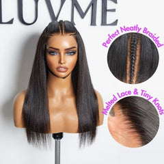 Luvme Hair Pre-Braided Style Pre-Knotless PartingMax Glueless 7x6 HD Lace Silky Straight Long Wig Pre-Cut Lace