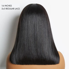 PreMax Wigs | Silky Blunt Cut Glueless 2x6 / 5x5 Closure Lace Shoulder Length Bob Wig Pre Plucked & Bleached