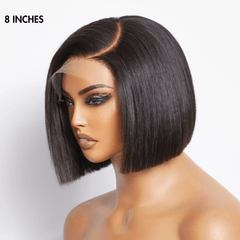 Ash Blonde Ombre / Natural Black Blunt Cut Bob Glueless Minimalist HD Lace Short Bob Wig Ready to Go