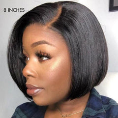 Put On & Go Blunt Cut Straight Bob Minimalist HD Lace Glueless C Part Wig