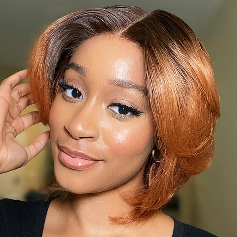 1 SEC INSTALL WIG | Elegant Boss Vibe Short Pixie Cut Ombre Ginger Glueless Minimalist HD Lace Wig Ready to Go