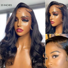 Honey Blonde Highlight / Natural Black Loose Body Wave Glueless 13x4 Frontal Lace Wig 100% Human Hair