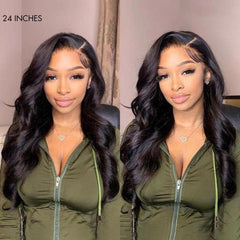 Luvme Hair 180% Density | Classy Natural Black Body Wave 13x4 Frontal Lace Side Part Long Wig 100% Human Hair