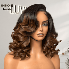 PreMax Wigs | Super Natural Hairline Ombre Brown Loose Body Wave Glueless 5x5 Closure Lace Wig Pre-Cut Lace