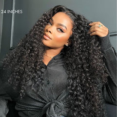 PreMax Wigs | 360 Lace / Full Lace Super Natural Hairline Invisi Drawstring Cap Water Wave Free Part Human Hair Wig Pre-Cut Lace