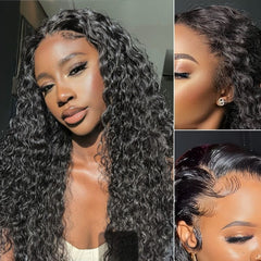 PreMax Wigs | Ear to Ear Super Natural Hairline Deep Wave Glueless 5x5 Upgraded Lace Front Long Curly Wig Pre-Cut Lace