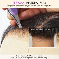 PreMax Wigs | Ultra Natural Full Lace Loose Body Wave Wig Pre-cut & Plucked & Bleached for Effortless Styling