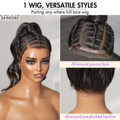 PreMax Wigs | Ultra Natural Full Lace Loose Body Wave Wig Pre-cut & Plucked & Bleached for Effortless Styling